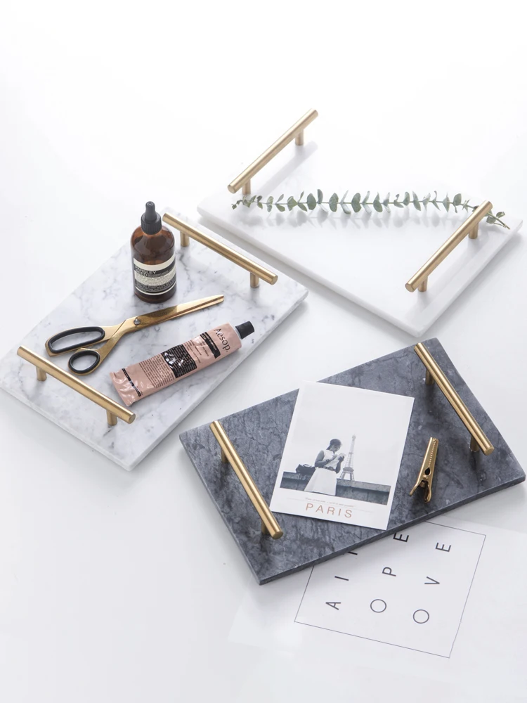 Поднос в скандинавском стисветильник роскошный поднос из натурального мрамора