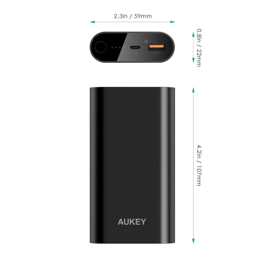 Aukey PB-T15 10050 мАч Внешний аккумулятор USB портативный внешний быстрая зарядка для NS