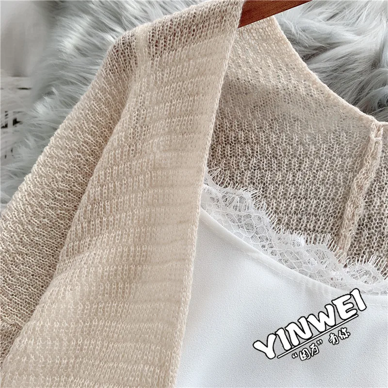

Fdfklak Women's Knit Cardigan Sweater Long Thin Loose Shawl Lazy Coat Spring Autumn Sweaters Women Sun Protection Clothing