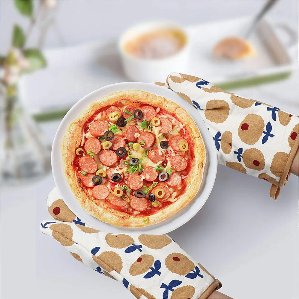 

Oven Mitts and Potholders,Pot Holders and Mitts Set, Pure Cotton Non Slip Gloves Set, for Kitchen Cooking