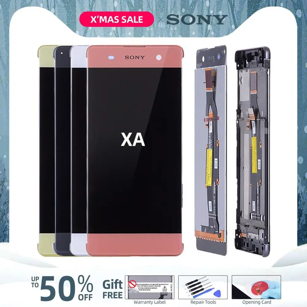 SONY Xperia XA 5,0 дюймов ЖК-дисплей F3111 F3112 F3115 F3116 сенсорный экран дигитайзер 1280*720 сборка рамка бесплатные инструменты стеклянная пленка