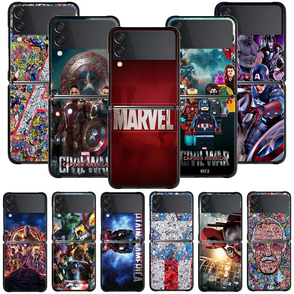 

Phone Case For Samsung Galaxy Z Flip3 5G Z Flip 3 5G z flip zflip3 Fundas PC Hard Coque Cases Deadpool Iron Man Marvel Avengers