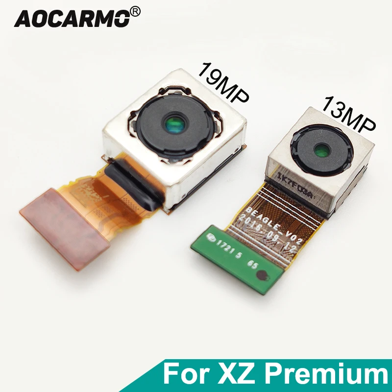 

Aocarmo For Sony Xperia XZ Premium XZP G8141 G8142 Front Face Rear Back Camera Module Flex Cable 13MP 19MP
