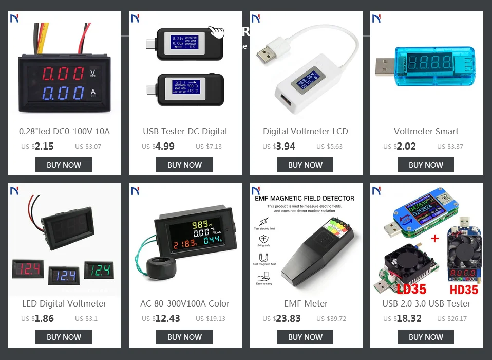 UM34/UM34C USB 2,0 цветной ЖК-дисплей USB тестер напряжения измеритель тока Вольтметр Измерение заряда батареи амперметр напряжения