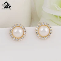 pearl flower stud earrings fashion jewelry for women