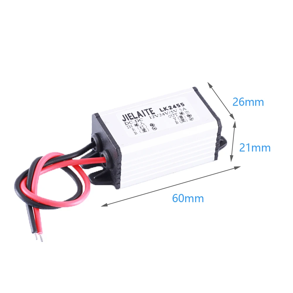 Buck Conveter Напряжение DC 12 В 24 до 5 5A 25 Вт Шаг вниз Питание модуль IP68