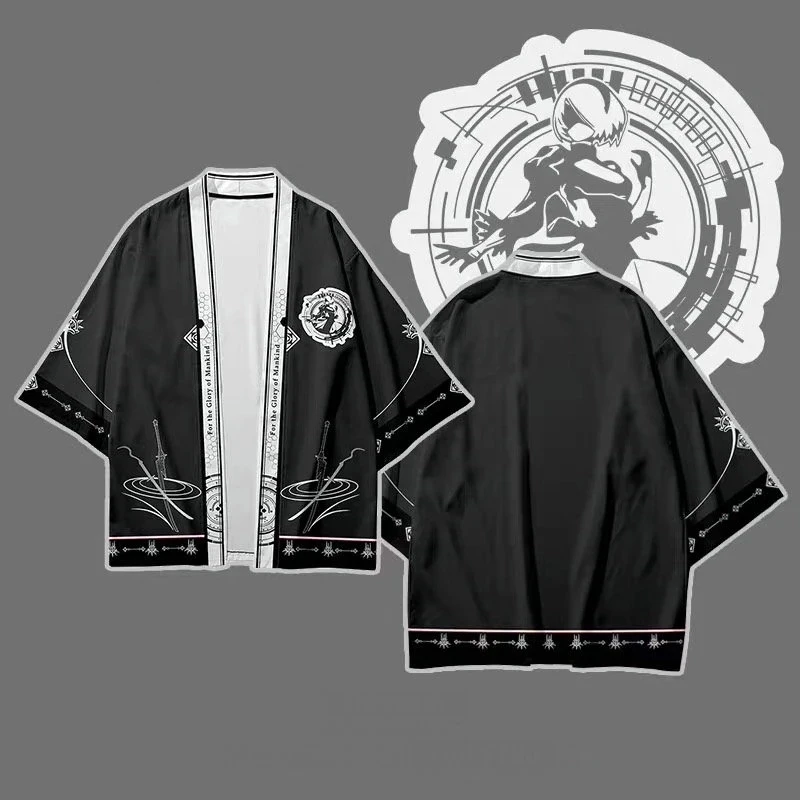 

3 To 14 Years Kids Kimono Game NieR:Automata 3D Printing Japanese Kimono Haori Yukata Boys Girls Streetwear Cardigan Coats