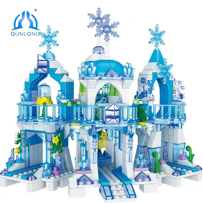 

QUNLONG Friends House Princess Ice Castle Snow World Building Blocks City Street View Bricks Educational Kid Toys For Girls Gift