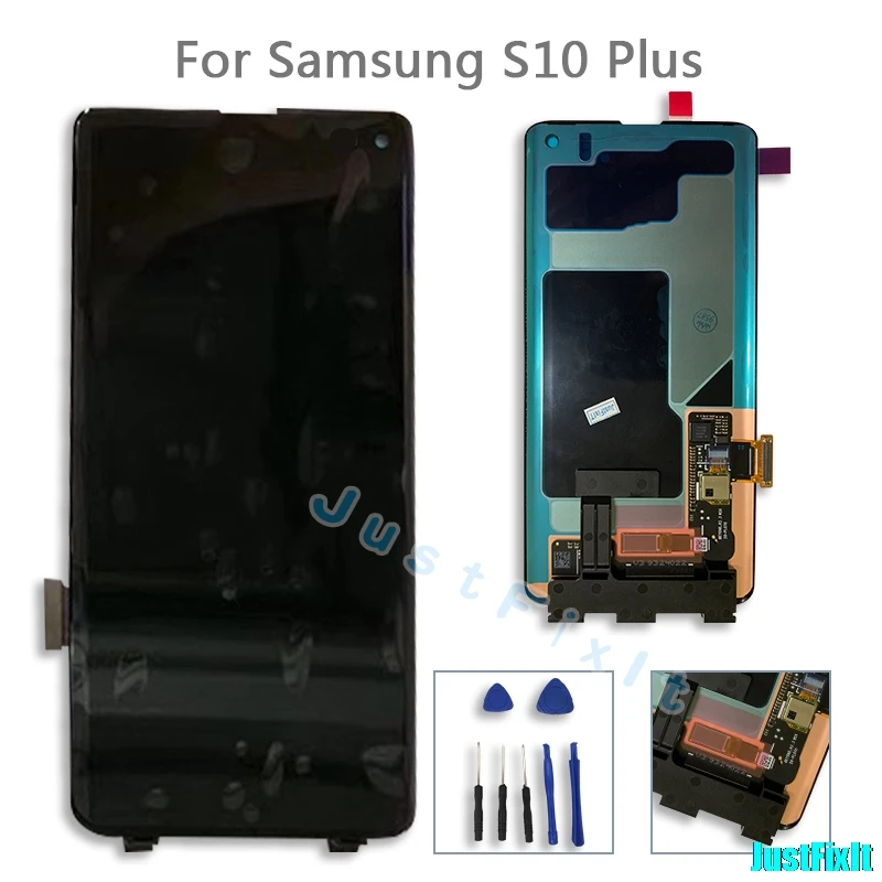Для SAMSUNG Galaxy S10E S10 G9730 дисплей S10+ Plus G9750 кодирующий преобразователь сенсорного экрана в сборе с сервисным пакетом