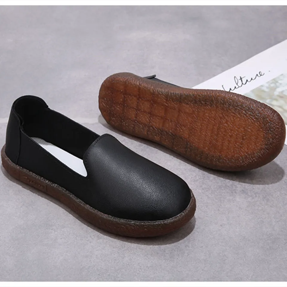 

Cresfimix Women Casual Sweet High Quality Round Toe White Pu Leather Slip on Loafers Lady Fashion Spring & Summer Shoes A9699