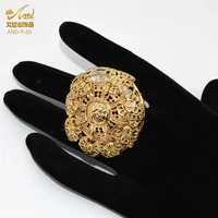 big ethiopian gold rings for women dubai african plated arab jewelries brazilian wedding nigeria jewellery resizable finger