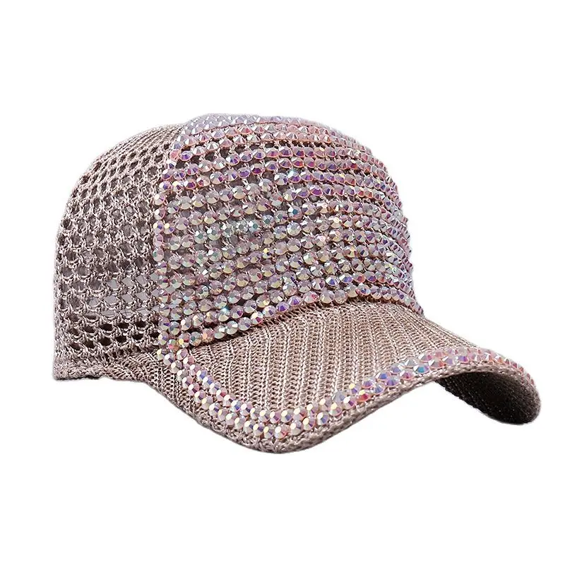 

Women Rhinestones Luxury Pearl Sequins Baseball Cap Summer Cotton Hat Girls Snapback Hip hop hat Gorras Casquette Bones