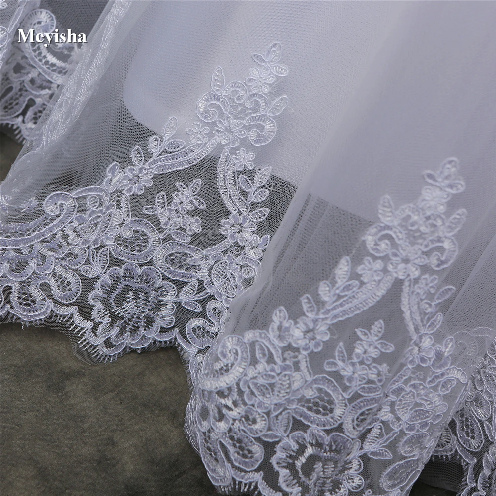 Свадебное платье для невесты ZJ9128 белое цвета слоновой кости с круглым вырезом