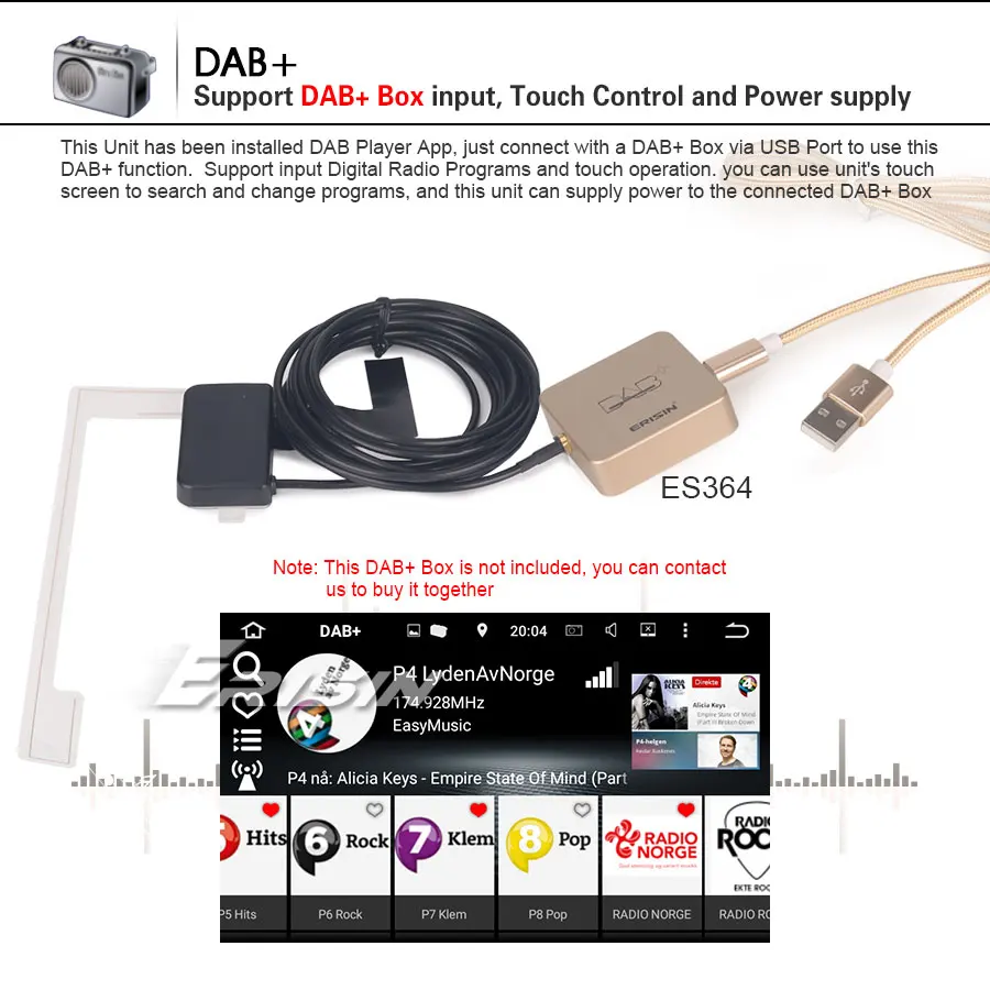 Erisin ES4970U " двойной Din DAB+ Android 9,0 Авторадио gps WiFi DVB-T2 OBDII Bluetooth Navi 4G RDS