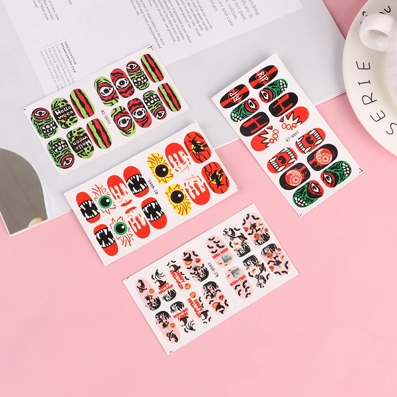 

Halloween Nails Art Manicure Back Glue Decal Decorations Nail Sticker For Nails Tips Beauty