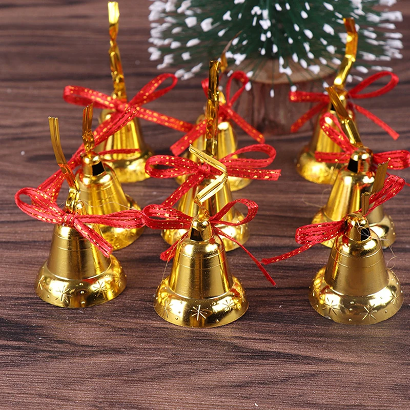 

9Pcs Gold Bells Crafts Accessories Christmas Gingle Bell Wedding Party Decorate