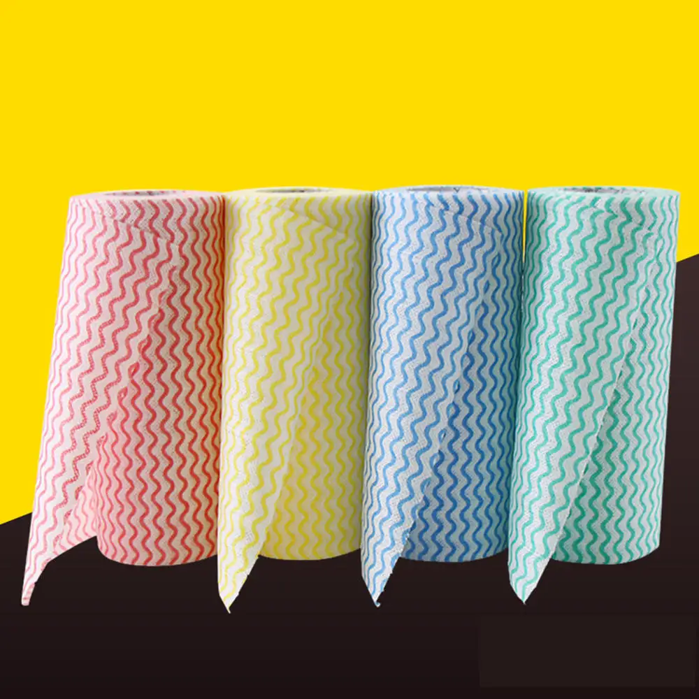 

2 Rolls Disposable Kitchen Cleaning Cloth Absorbent Scouring Pad Kitchen Towel Non-stick Oil Wash Towel Dishcloth