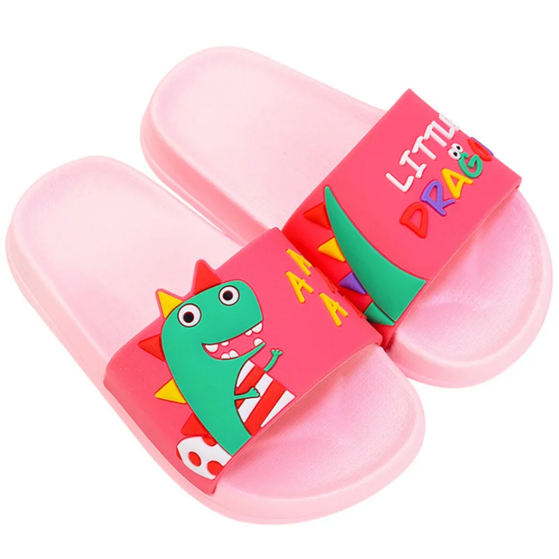 

Summer Baby Boys Slippers Kids Students Cartoon Dinosaur Flat Sandals Girls Soft Sole Non-slip