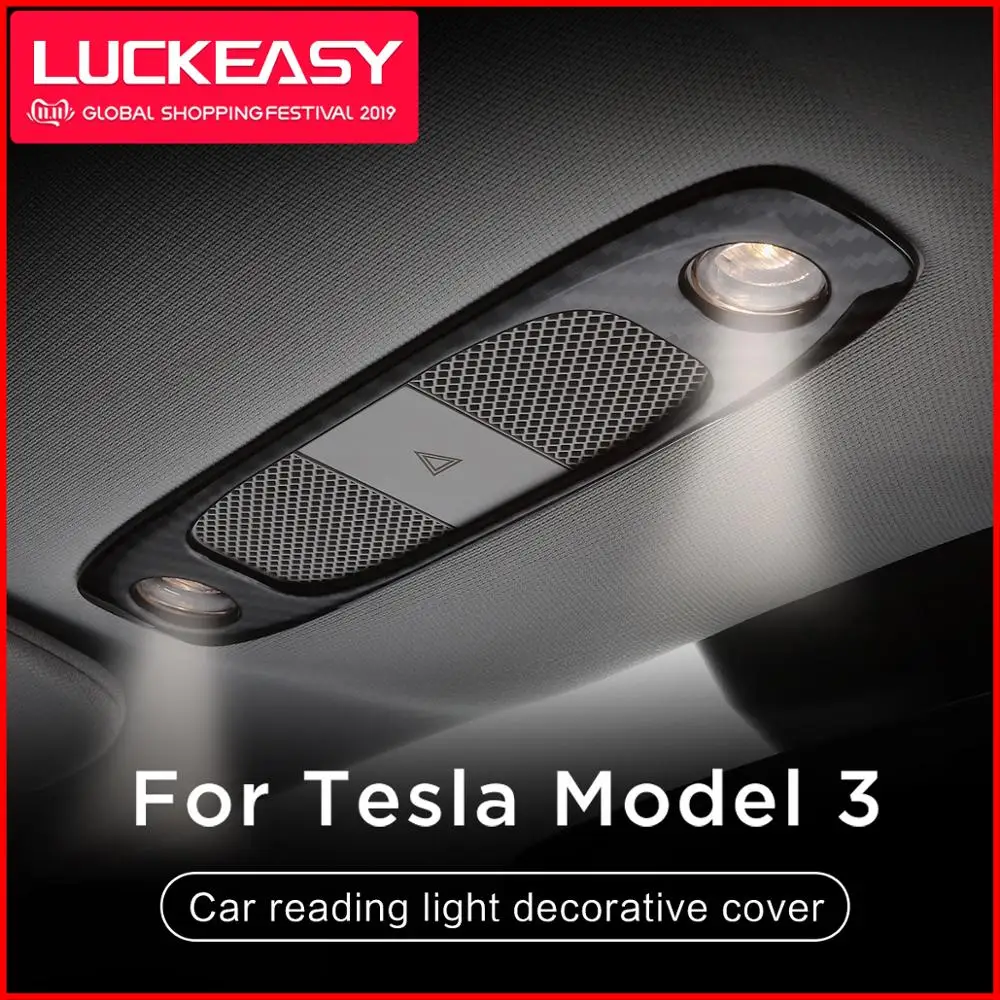 LUCKEASY автомобильный светильник для чтения декоративное покрытие для Tesla модель 3- автомобильный светильник для чтения