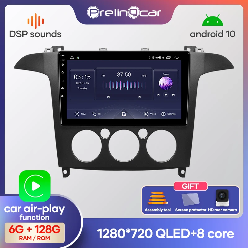 

Car Radio Android 10 Stereo Receiver For Ford S-MAX S MAX 2007-2008 Video Player Multimedia Navigation GPS No 2 Din Dvd