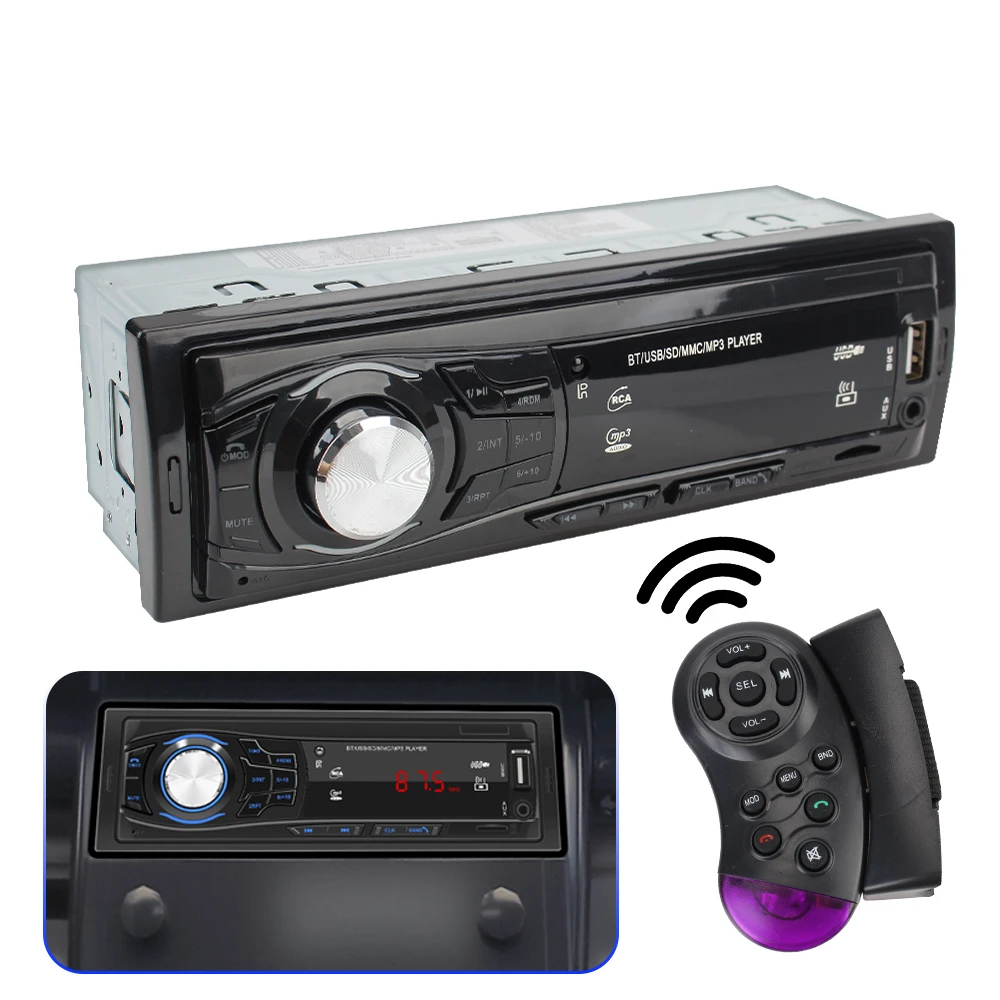

Auto Parts RCA Audio Subwoofer 1 Din Bluetooth With Remote Control Car Radio Car Stereo FM Radio USB MP3 Player Headunit Support