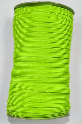 bright yellow 6 мм Красочные белые черные эластичные ленты канатная Резиновая лента линия спандекс лента шитье из кружева отделка поясная лента аксессуары для одежды 100y - Цвет: bright yellow