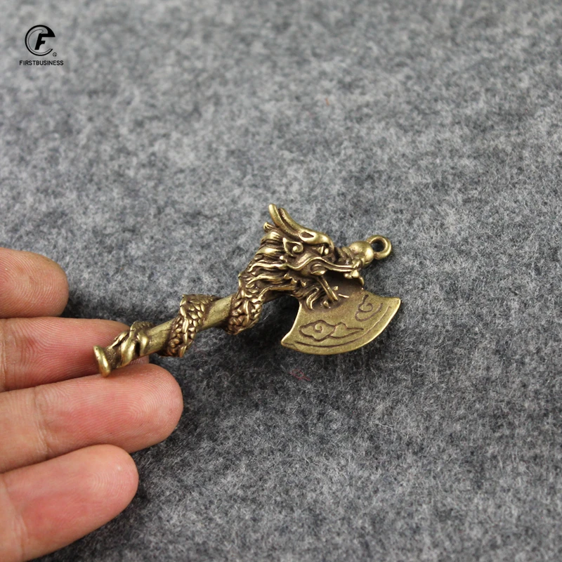 Креативные винтажные медные фигурки в виде головы дракона автомобильные брелки