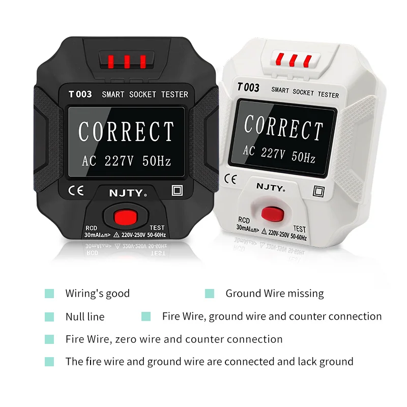 Тестер розеток Habotest HT106 Pro Voltage Test Socket Detector UK EU Plug Ground Zero Line Проверка полярности