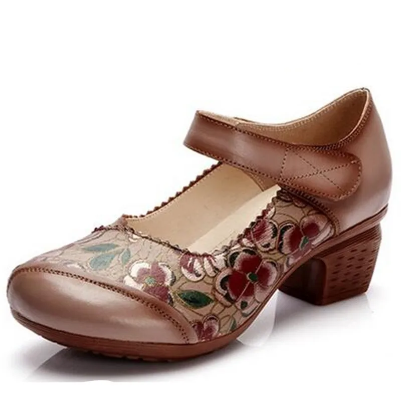 Женские туфли на высоком каблуке Нескользящие удобные элегантные из воловьей