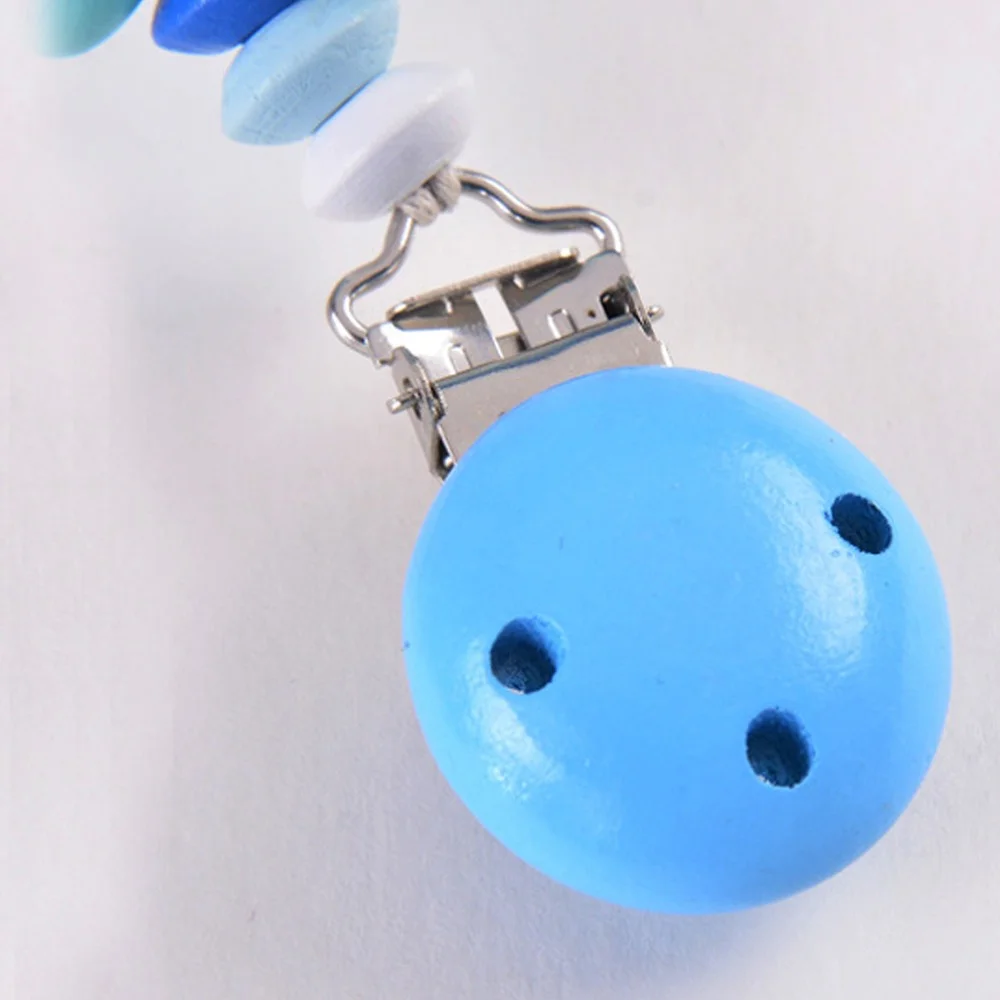 Baby Teether Toys Infant Boy Girl Flower Chain Pacifier Holder Safe Anti-Dropping Bear Cub Chew Wooden Toddler Pacifiers Clip |