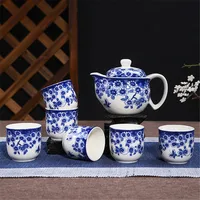 Wholesale Ceramic Kungfu Tea Set Flowers Designer Green Teaware Landscape Painting Teapot Multicolors Water Cup Custom Gift Cool