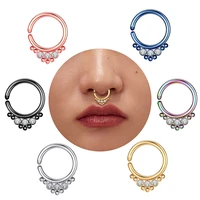 1pc stainless steel segment nose ring hoop lip ear cartilage earring helix hinged septum ring clicker punk body piercing jewelry