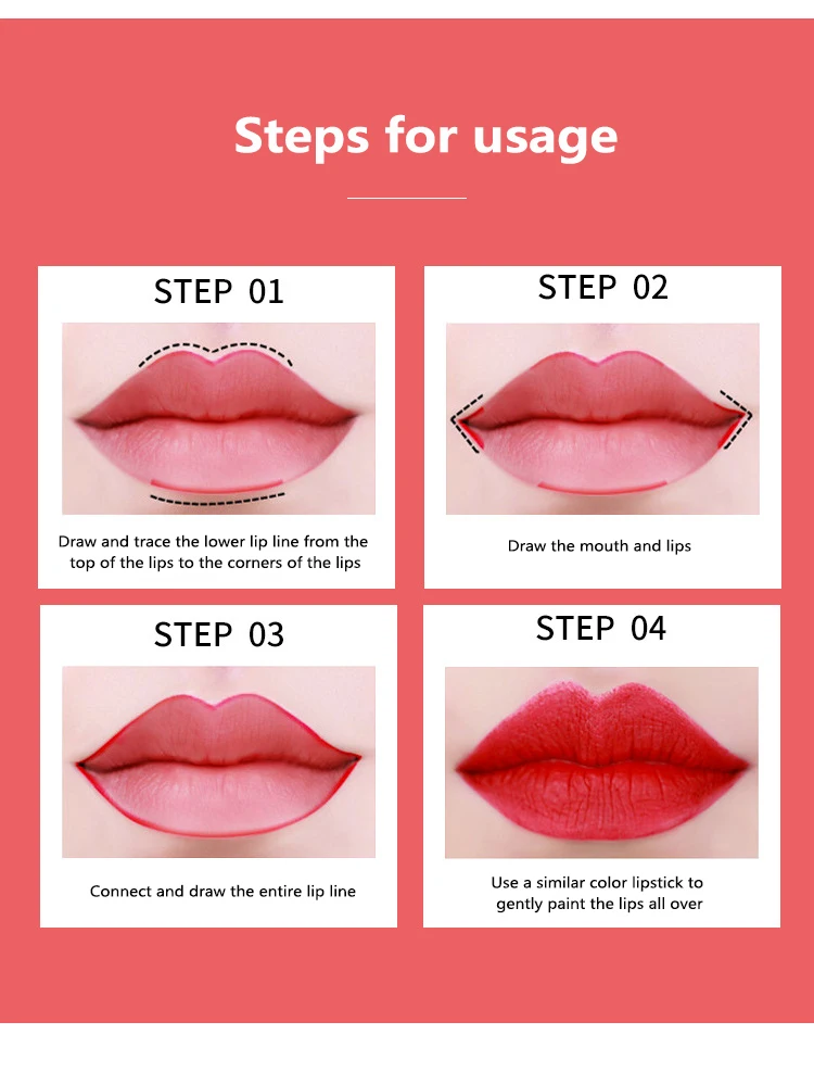 

GECOMO Waterproof Matte Lipstick Pencil Lip Liner Makeup Contour Tint Sexy Red Long Lasting Moisturizer Lipliner Cosmetics TSLM2