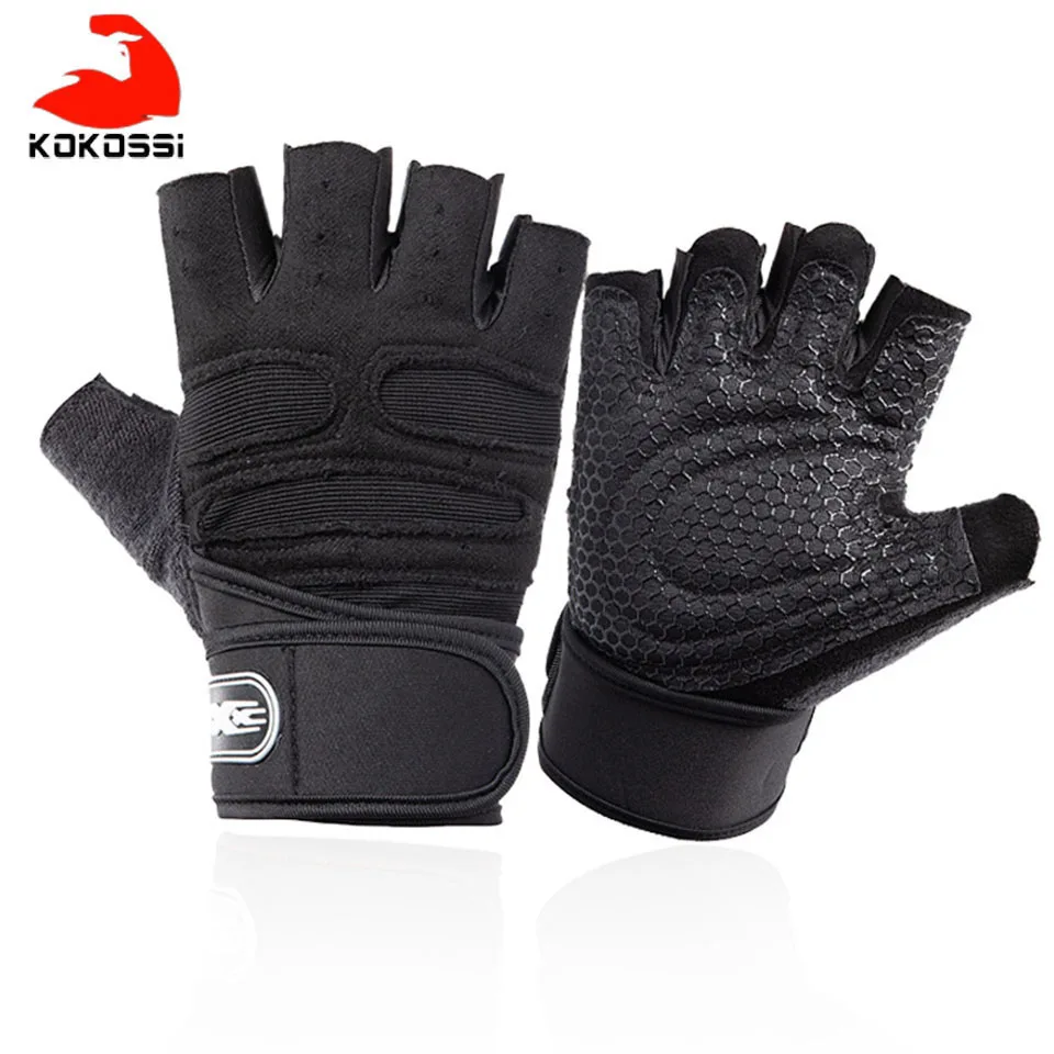 

KoKossi Half Finger Gym Gloves Heavyweight Sports Exercise Weight Lifting Gloves Body Building Training Sport Fitness Gloves