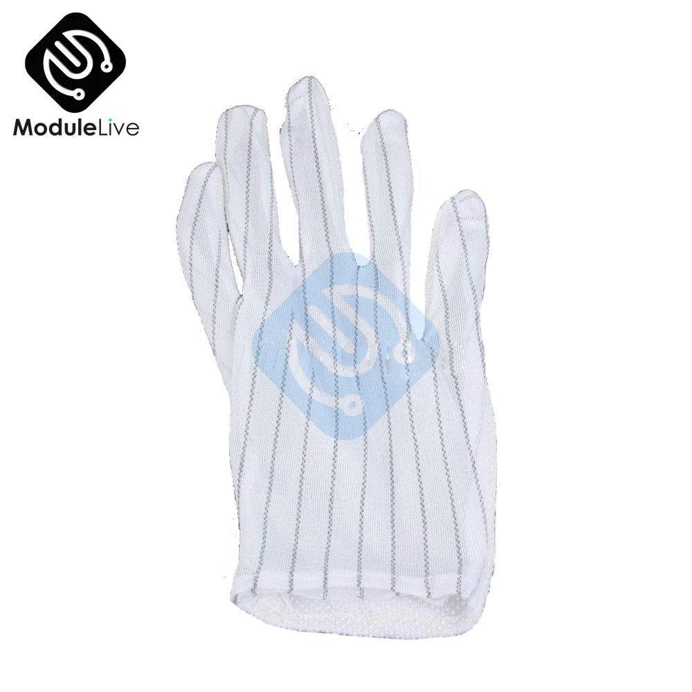 

10 pairs antistatic glove upset Some plastic polyester antistatic gloves non-slip wear-resisting Big yards anti static gloves