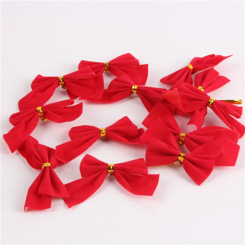12 шт./пакет с красным бантом для маленьких девочек на Рождество Новый год