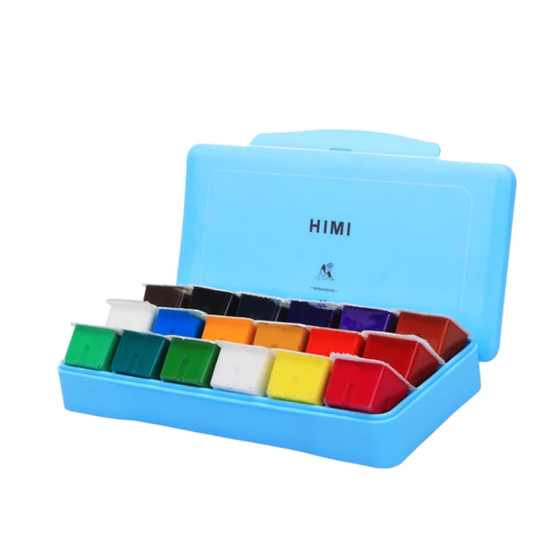 

18 цветов 30 мл подходит для студентов HIMI Millia детская живопись желе гуашь краска для детей начинающих портативный набор краски