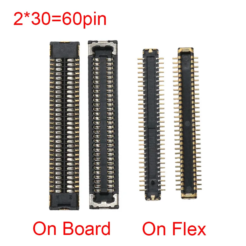 

2Pcs 60 Pin LCD Screen Display Flex FPC Connector Plug On Board For Huawei P20Pro/Mate20 Pro/MATE 20 RS/Mate 20Pro/P20 Pro