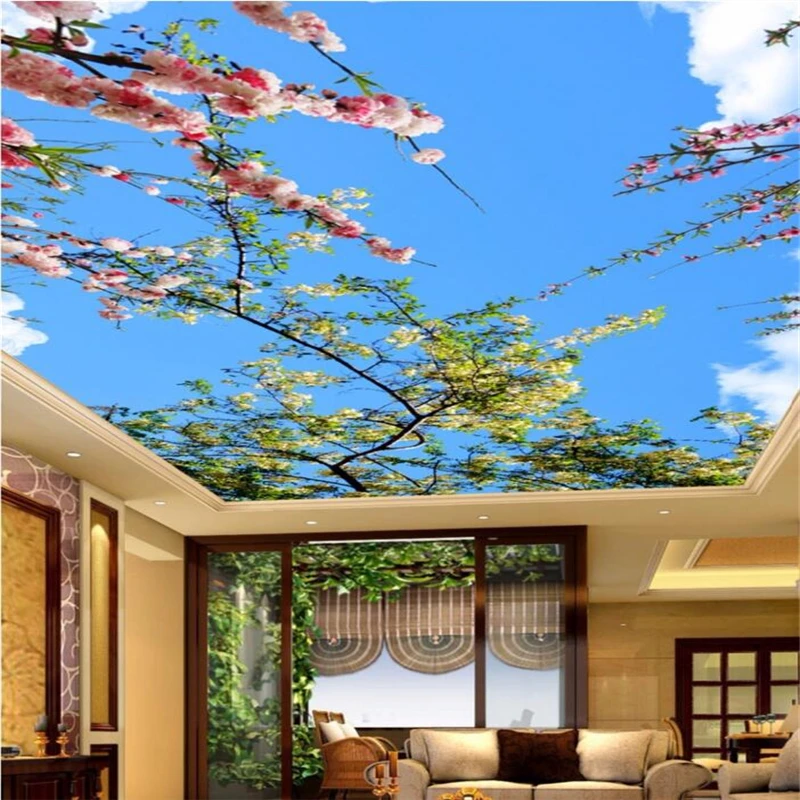Пользовательские обои wellyu 3D эстетика свежее голубое небо белое облако гостиная