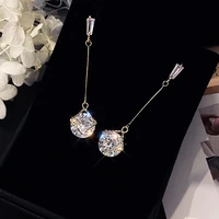 s925 super flash crystal earrings temperament long pendant earrings trend women earrings wild wedding party earrings