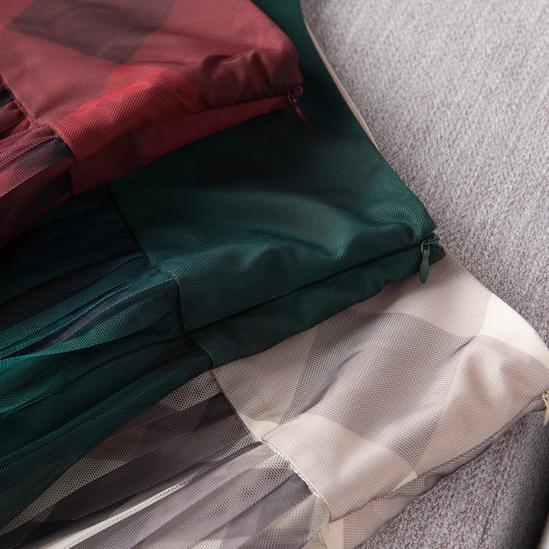 Женская юбка с завышенной талией элегантная плиссированная из французской сетки