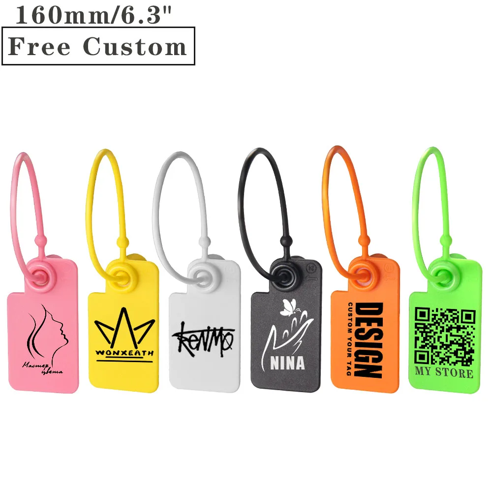 

1000Pcs Custom Garment Labels Plastic Clothes Tag Disposable Security Seals Price Tag for Clothing Shoes Bags 160mm/6.3"