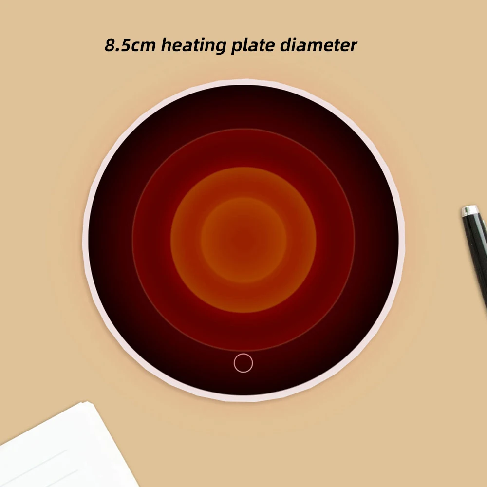 ROSOU Mini Heating Coasters Wired Mat Automatic insulation 55℃ Heat Anti Leakage Tempered Glass Panel Coffee Tea Drink Warmer |