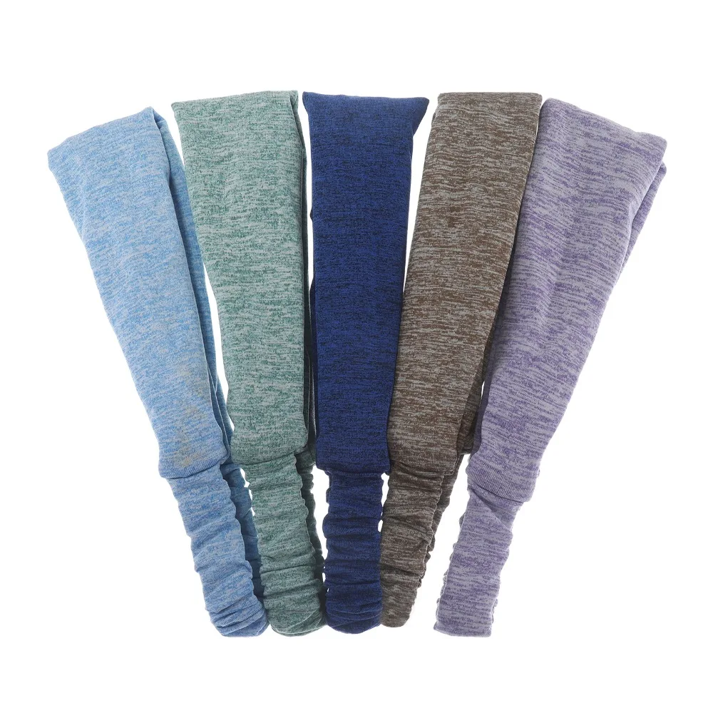 Унисекс одноцветная спортивная повязка на голову для йоги эластичная лента