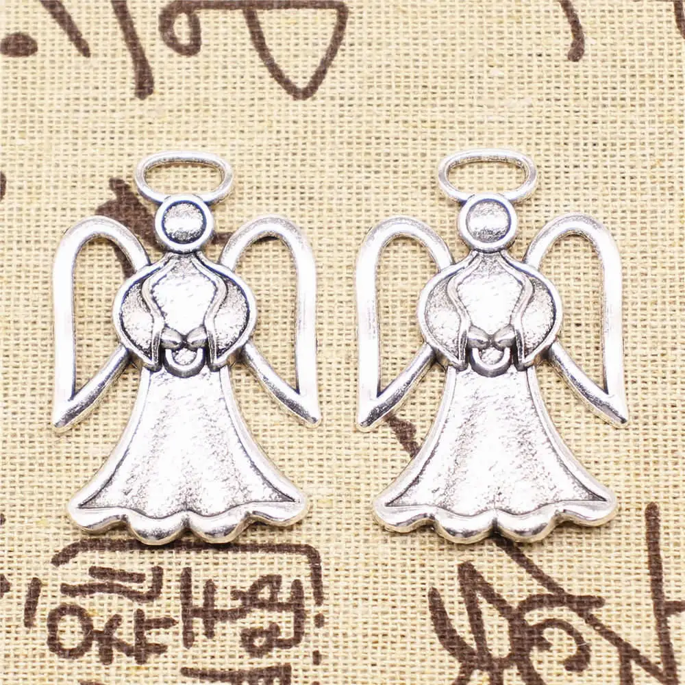 

Phone Charm 45x2 9 мм амулеты ангелы античный серебряный цвет 2 шт.