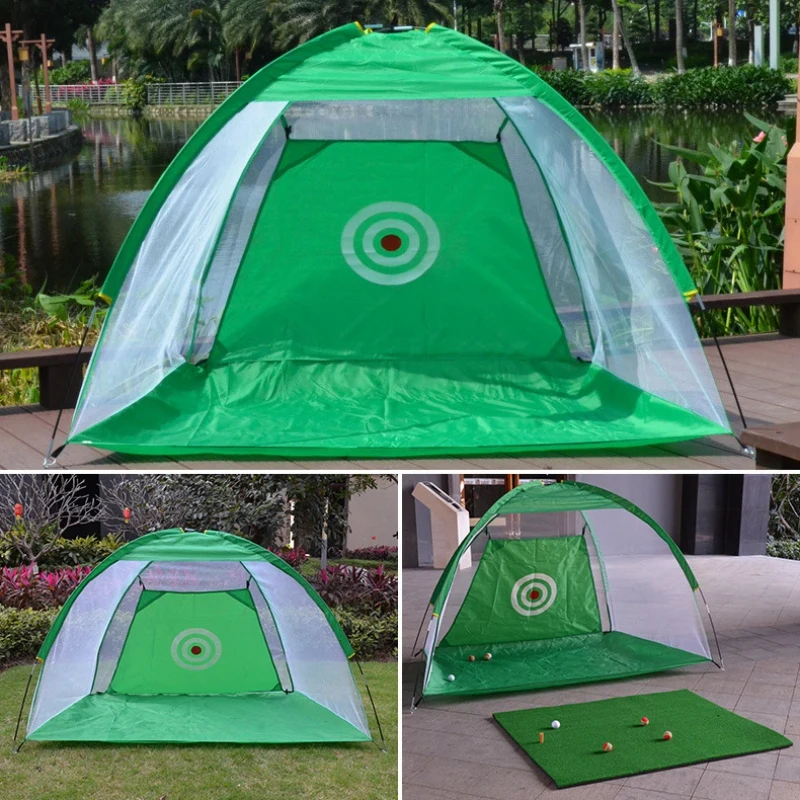 Fiyat 1M Foldable Golf Hitting Cage Training Aids Indoor Outdoor Swing Trainer Chipping Nets Garden Grassland Golf Practice Nets