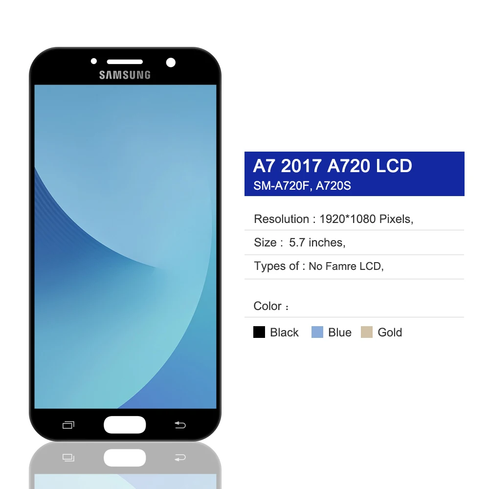 ЖК-дисплей A720 для Samsung Galaxy A7 2017 с сенсорным экраном и дигитайзером в сборе A720F SM-A720F