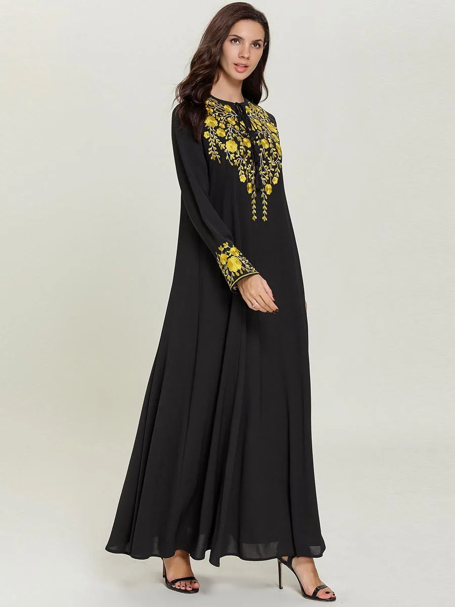 Женское мусульманское платье с длинным рукавом KALENMOS длинное кимоно в