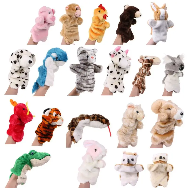 

Cartoon Plush Animal Hand Puppets Baby Boys Girls Storytelling Tool Hands Cloth Cover Doll Kids Early Educational Toys J2HD