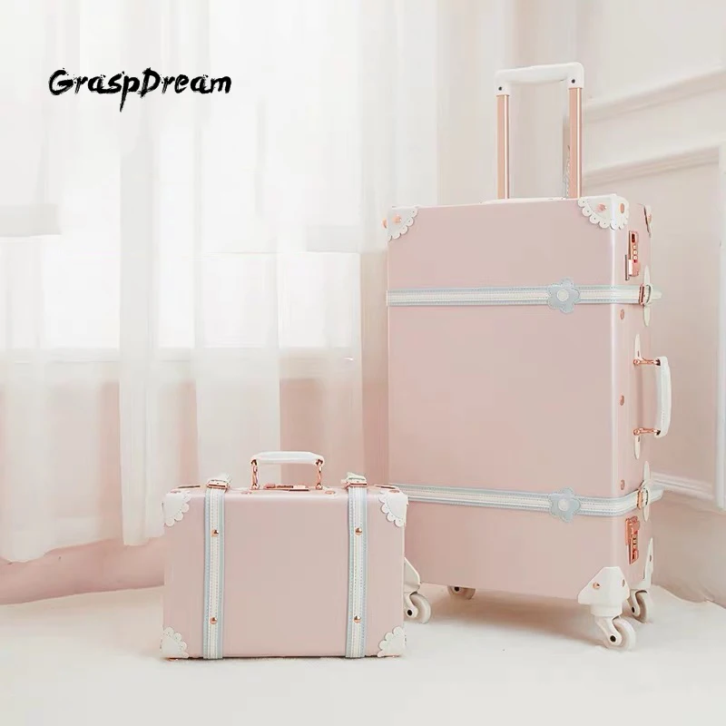 Винтажный роскошный Дорожный комплект чемоданов с сумкой из искусственной кожи